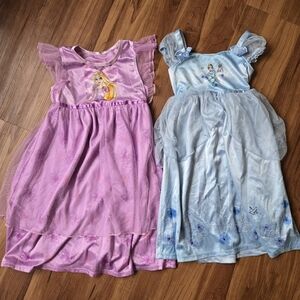 Set of 2 Disney Princess Nightgown Dresses Purple and Blue VGUC 4T (4/5) XS